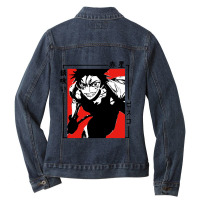 Vintage Music  Light Novel Cartoon Character Ladies Denim Jacket | Artistshot