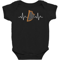 Harp Heartbeat Harpist Musician Musical Instrument T Shirt Baby Bodysuit | Artistshot