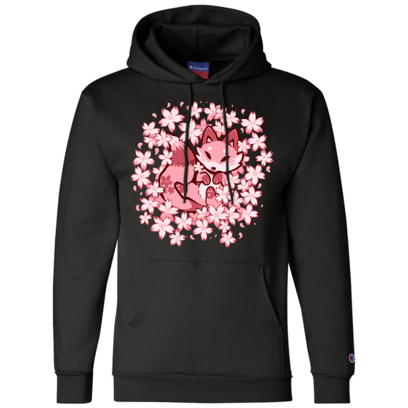 Cherry Blossom Fox Champion Hoodie | Artistshot