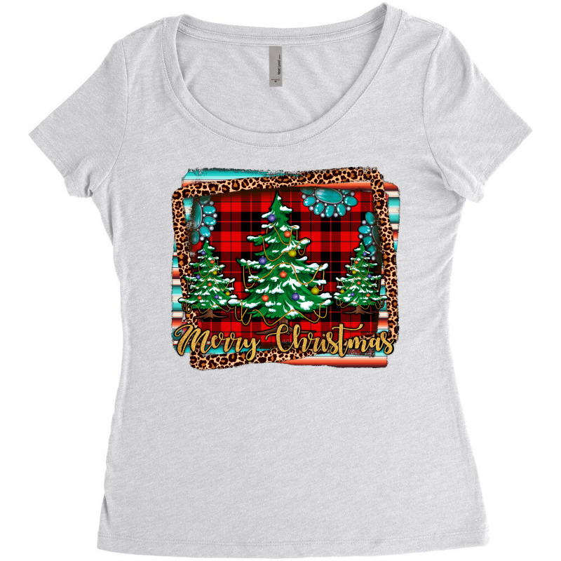 Merry Christmas Background Women's Triblend Scoop T-shirt | Artistshot