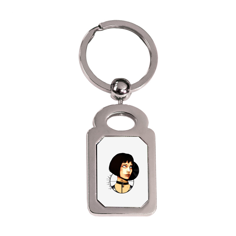 Short Haired Killer Girl Silver Rectangle Keychain | Artistshot