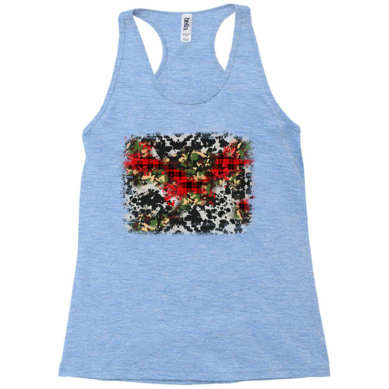 Camouflage Cowhide Christmas Background Racerback Tank | Artistshot