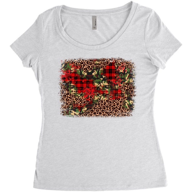 Camouflage Leopard Christmas Background Women's Triblend Scoop T-shirt | Artistshot