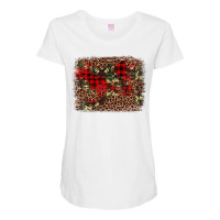 Camouflage Leopard Christmas Background Maternity Scoop Neck T-shirt | Artistshot