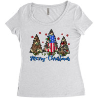 Camouflage Trees Merry Christmas Women's Triblend Scoop T-shirt | Artistshot