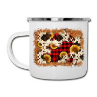 Christmas Cowhide Sunflower Background Camper Cup | Artistshot