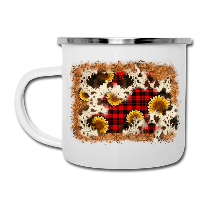 Christmas Cowhide Sunflower Background Camper Cup | Artistshot