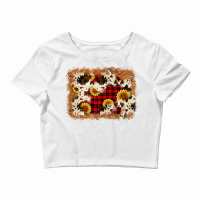 Christmas Cowhide Sunflower Background Crop Top | Artistshot