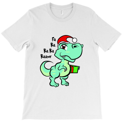 T Rex In Santa T-shirt Designed By Febri Abdullah