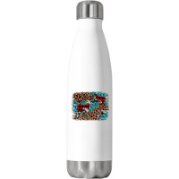 Gemstone Leopard Christmas Background Stainless Steel Water Bottle | Artistshot