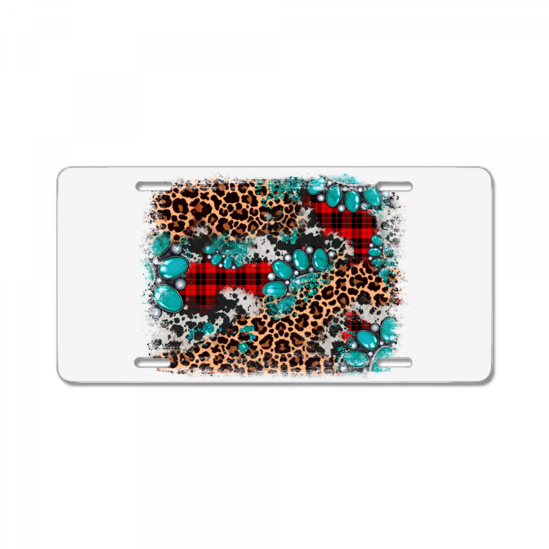 Gemstone Leopard Christmas Background License Plate | Artistshot