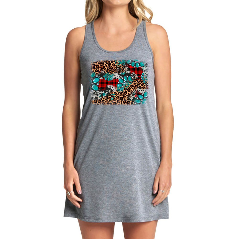 Gemstone Leopard Christmas Background Tank Dress | Artistshot