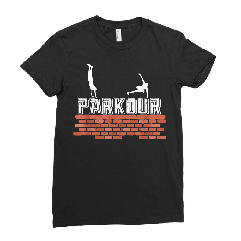 Parkour   Railing Jumper Wall Climbing Free Running T Shirt Ladies Fitted T-Shirt by atereldoegevbm | Artistshot