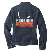 Parkour   Railing Jumper Wall Climbing Free Running T Shirt Ladies Denim Jacket | Artistshot