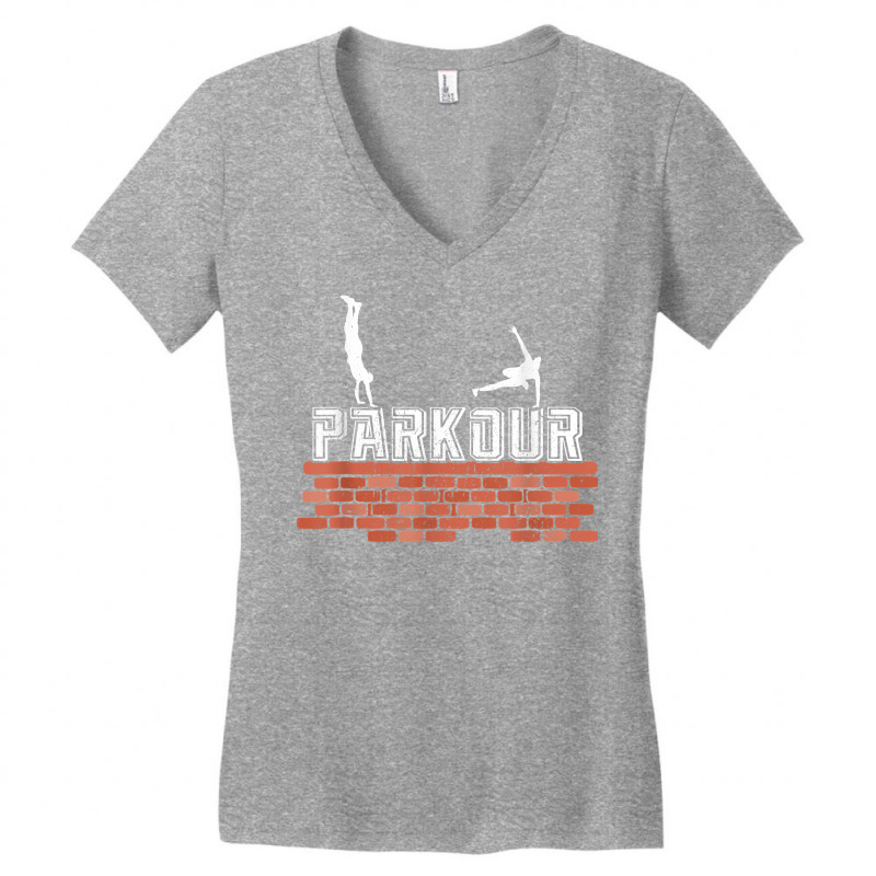 Parkour   Railing Jumper Wall Climbing Free Running T Shirt Women's V-Neck T-Shirt by atereldoegevbm | Artistshot