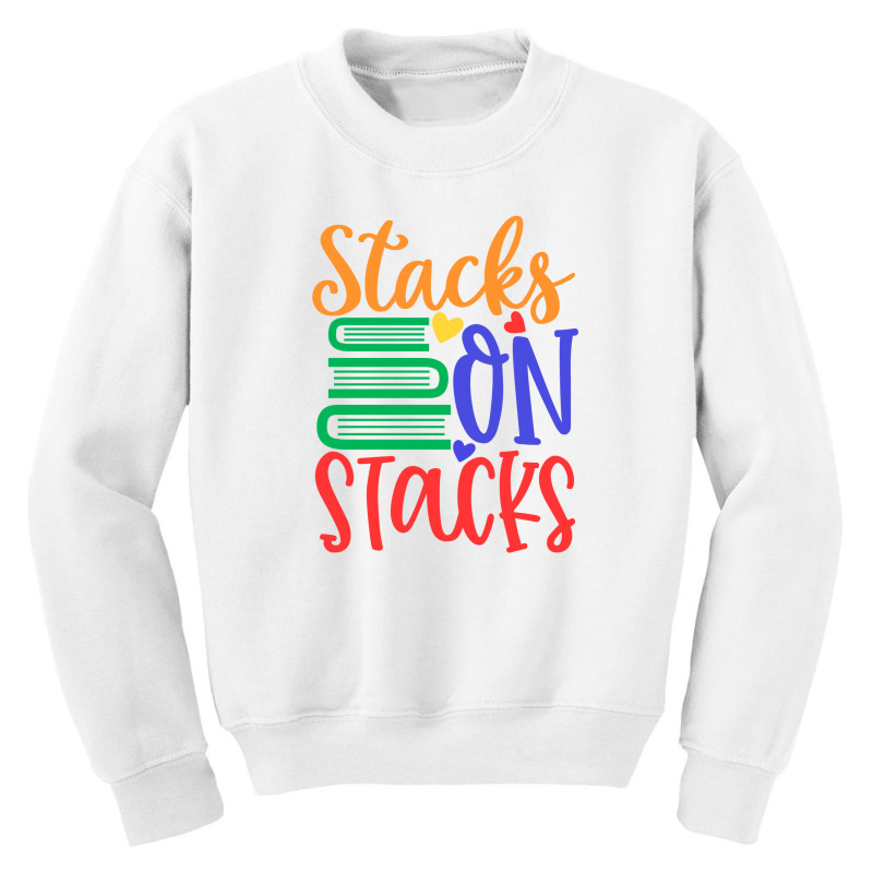 Books Stacks On Stacks Youth Sweatshirt by margon | Artistshot