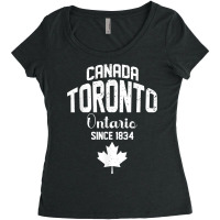 Toronto Ontario 1834 Canada Maple Leaf Canadian T Shirt Women's Triblend Scoop T-shirt | Artistshot