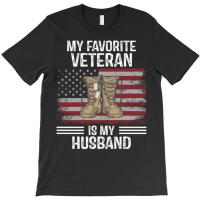 My Favorite Veteran Is My Husband T-shirt Designed By Bariteau Hannah