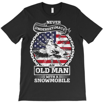 Old Man Snowmobile T-shirt Designed By Bariteau Hannah