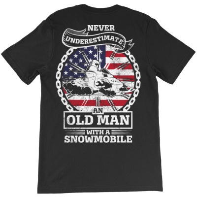 Old Man Snowmobile T-shirt Designed By Bariteau Hannah
