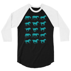 wild horses equestrian horseback 3/4 Sleeve Shirt | Artistshot