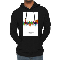 Copenhagen Denmark Skyline Lightweight Hoodie | Artistshot