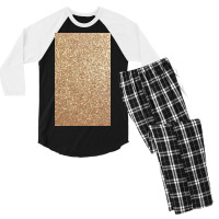 Copper Rose Gold Metallic Glitter Men's 3/4 Sleeve Pajama Set | Artistshot