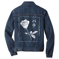 Japanese Letter And Floral Print T Shirt Men Denim Jacket | Artistshot