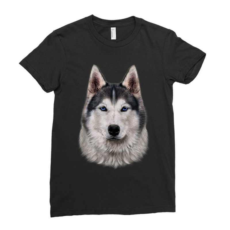 Siberian Husky Dog Face Ladies Fitted T-Shirt by Hoang95 | Artistshot