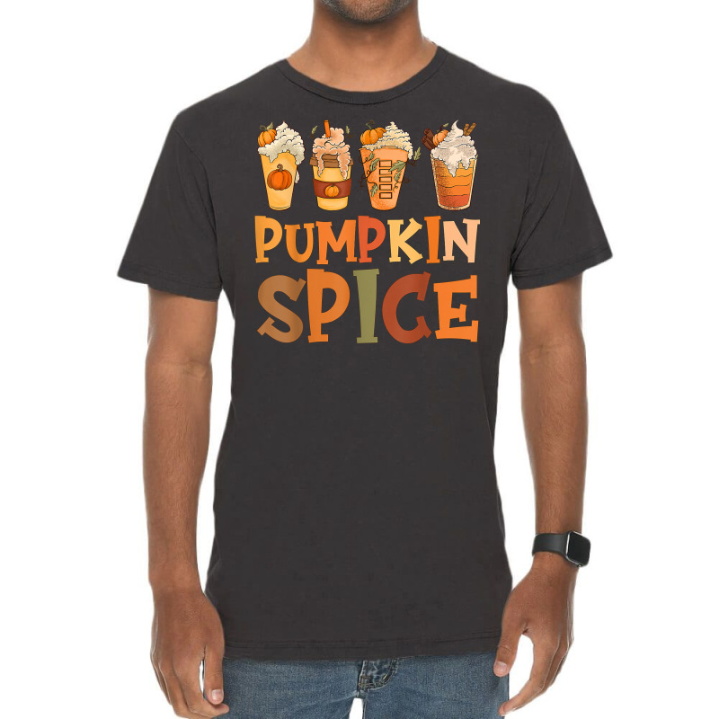 Fall Coffee Pumpkin Spice Latte Design Autumn Season Costume T Shirt Vintage T-shirt | Artistshot