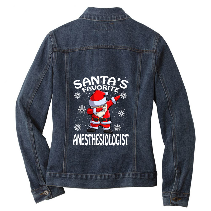 Santa's Favorite Anesthesiologist Christmas T Shirt Ladies Denim Jacket | Artistshot