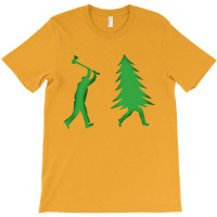 Funny Christmas Tree Is Chased T-shirt | Artistshot