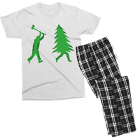 Funny Christmas Tree Is Chased Men's T-shirt Pajama Set | Artistshot