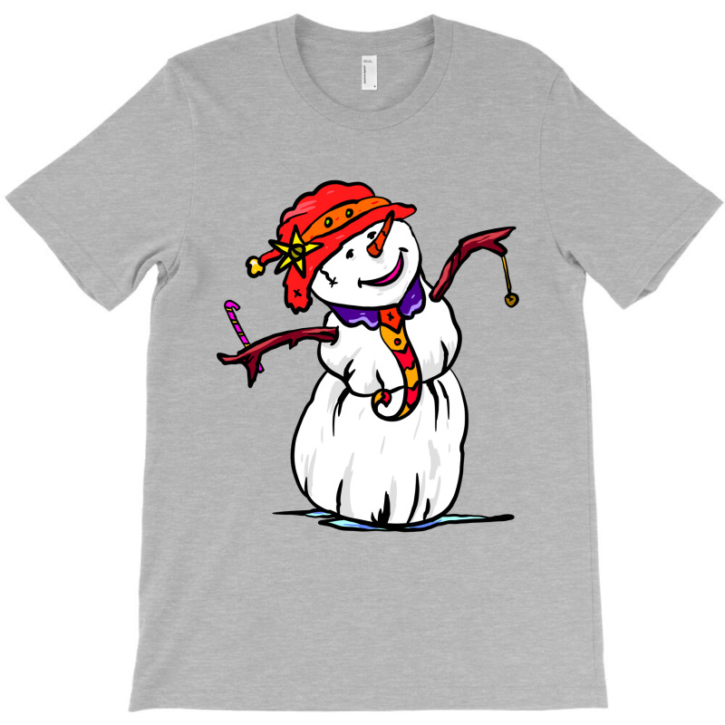 Funny Christmas Snowman Wearing Santa Hat T-shirt | Artistshot