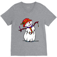 Funny Christmas Snowman Wearing Santa Hat V-neck Tee | Artistshot