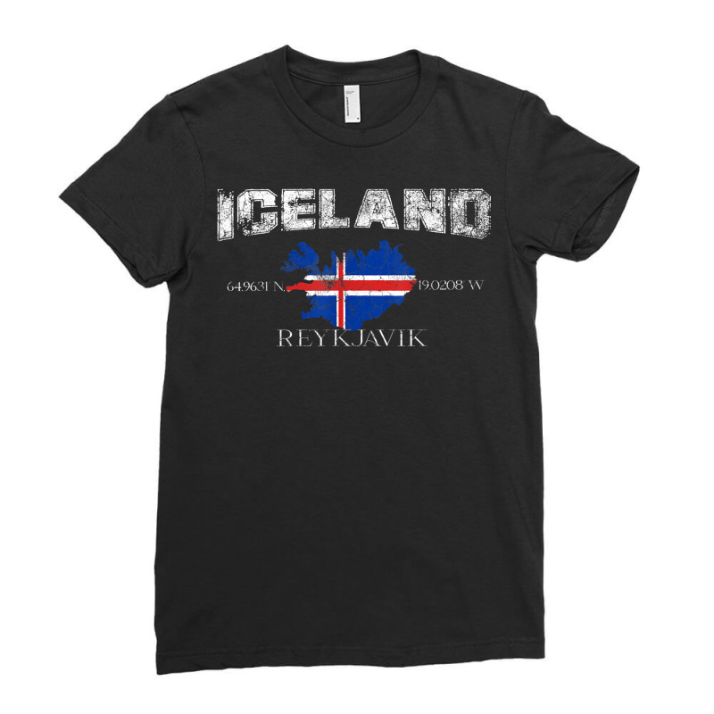 Iceland Flag Map, Localization Of Iceland, Reykjavik Tours T Shirt Ladies Fitted T-Shirt by peersodshamiw8 | Artistshot