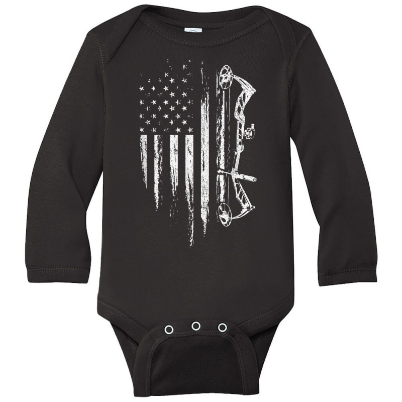 American Flag Bowhunting Bow Archery Gift For Deer Hunter T Shirt Long Sleeve Baby Bodysuit | Artistshot