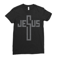 Jesus Cross Rhinestone Graphic Funny Christian Woman Tee T Shirt Ladies Fitted T-shirt | Artistshot