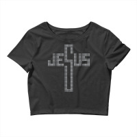 Jesus Cross Rhinestone Graphic Funny Christian Woman Tee T Shirt Crop Top | Artistshot