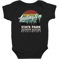 Ludington State Park With Gps Location Pullover Hoodie Baby Bodysuit | Artistshot