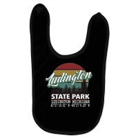 Ludington State Park With Gps Location Pullover Hoodie Baby Bibs | Artistshot