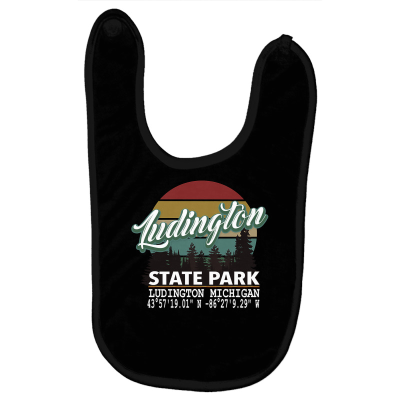 Ludington State Park With Gps Location Pullover Hoodie Baby Bibs by jaiahlowes | Artistshot