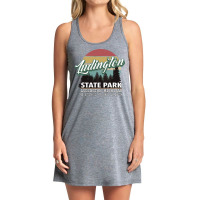 Ludington State Park With Gps Location Pullover Hoodie Tank Dress | Artistshot