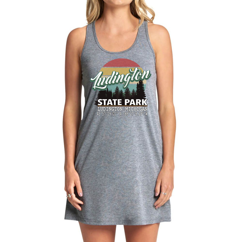 Ludington State Park With Gps Location Pullover Hoodie Tank Dress by jaiahlowes | Artistshot