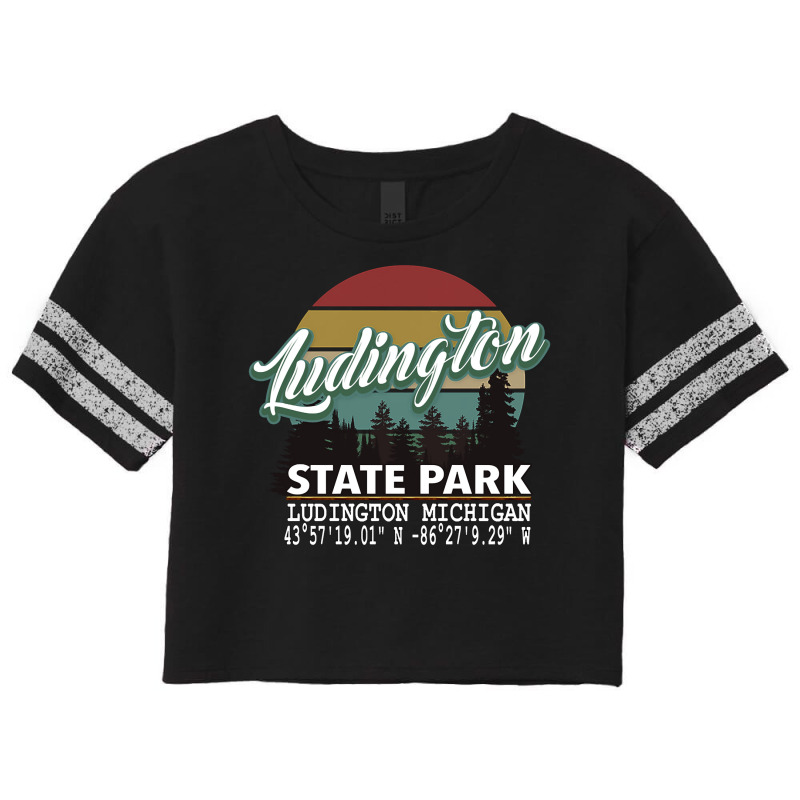 Ludington State Park With Gps Location Pullover Hoodie Scorecard Crop Tee by jaiahlowes | Artistshot