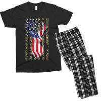 Deer Hunting 4th Of July American Flag Camo Patriotic Hunter T Shirt Men's T-shirt Pajama Set | Artistshot