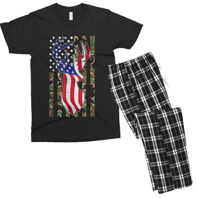 Deer Hunting 4th Of July American Flag Camo Patriotic Hunter T Shirt Men's T-shirt Pajama Set | Artistshot