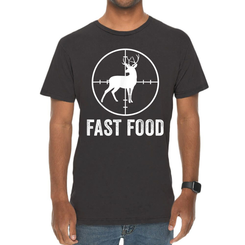 Deer Hunting Funny Hunter Gun Deer Fast Food T Shirt Vintage T-shirt | Artistshot