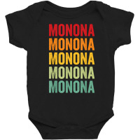 Monona County, Iowa, Rainbow Text Design T Shirt Baby Bodysuit | Artistshot