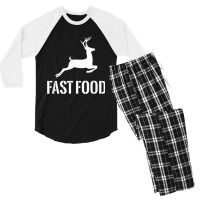 Fast Food Funny Hunter Deer Funny Gift For Hunters T Shirt Men's 3/4 Sleeve Pajama Set | Artistshot